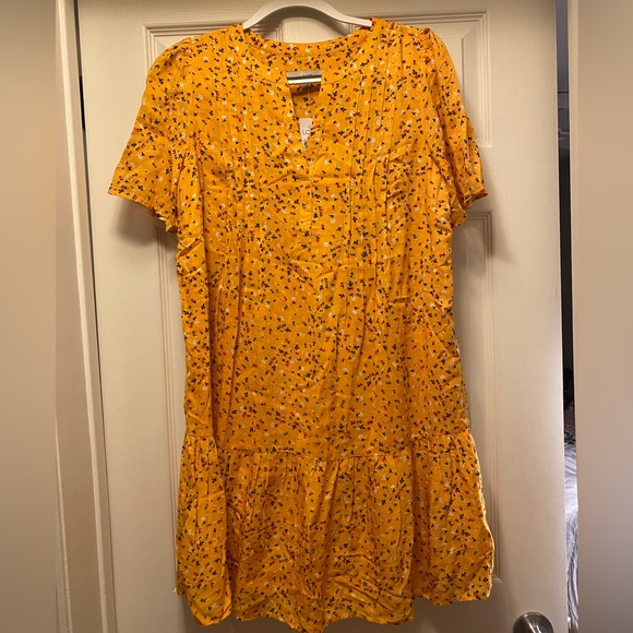 LOFT pintuck flounce dress M - Picture 5 of 10